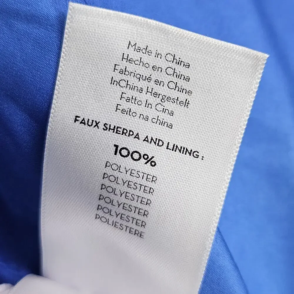 Mother Revolve Kickstand Jacket S Ice Cube Sherpa Coat Checkered Blue White Cozy - Picture 15 of 16